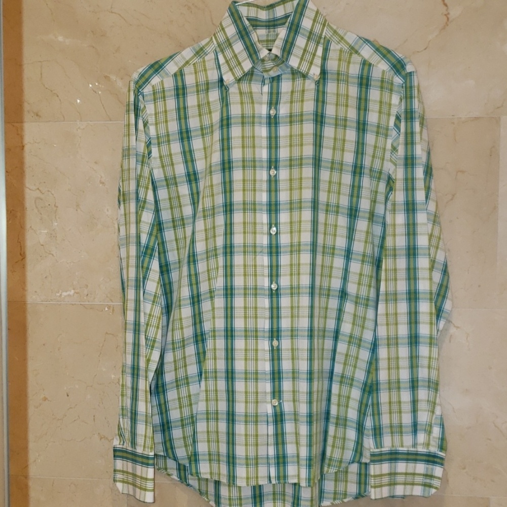 MEN'S ITALIAN BASILE BLU BUTTON DOWN DRESS SHIRT